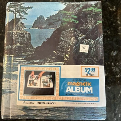 Vintage SEALED Photo Album Self Adhesive Coastal Beach Ocean Magnetic 28 Pages - Image 1 of 4
