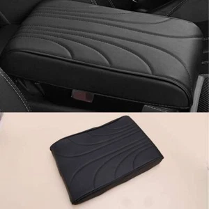 Universal Car Armrest Cover Arm Rest Cushion Center Console Pad Protector Black - Picture 1 of 6