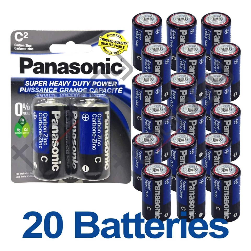 20x Panasonic C Batteries Super Heavy Duty Power Carbon Zinc Battery Exp 02/2027 - Image 1 of 2