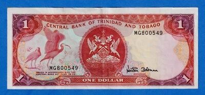 TRINIDAD AND TOBAGO $1 1985 P-36d  Circulated Note MG800549 - Image 1 of 4