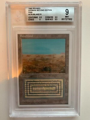 1995 MTG Revised Edition German White Border Scrubland - Image 1 of 2