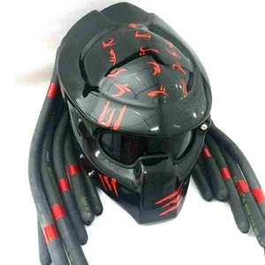 2099 Predator Helmet Motorcycle Glossy Black Handicraft Sisak hjälm ヘルメット : M,L - Picture 1 of 6
