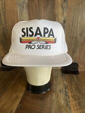 SISAPA Pro Series Racing Mesh Cap 1980s White Adjustable Mesh Vintage