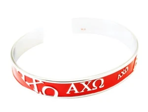 Alpha Chi Omega Sorority Red Bangle Cuff Bracelet | Custom Fit (New!) - Picture 1 of 2