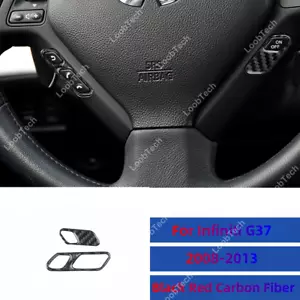 For Infiniti G37 08-13 Steering Wheel Button Cover Decoration Trim Carbon Fiber - Imagen 1 de 10