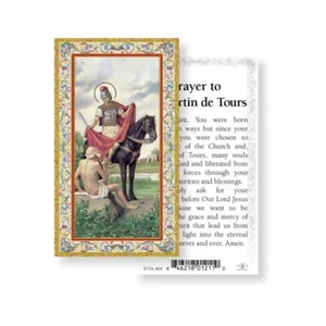 St. Martin - Prayer to Saint Martin de Tours - gold trim- Paperstock Holy Card - Picture 1 of 4
