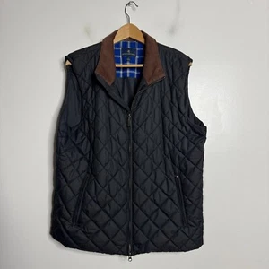 Brooks Brothers Vest Jacket Men's Large Quilted Black Thermore - Picture 1 of 7