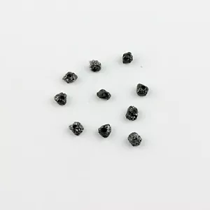 1 x Schwarz Rohdiamant gebohrt Natur Roh Diamant 1 mm Loch ca.0,5 karat / 4-5 mm - Bild 1 von 3