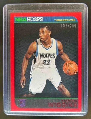 2014-15 Panini Hoops Andrew Wiggins RC Red Rookie #32/299 Timberwolves - Image 1 of 2