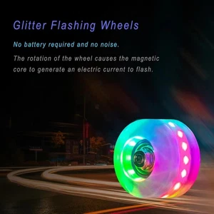 Light up Roller Skate Wheels with Bearings Installed Double Row Skating ，8PCS - Picture 1 of 28