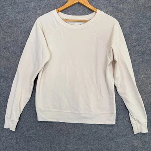 MATE the label French Terry Sweatshirt Womens Small Beige Organic Cotton - Picture 1 of 8