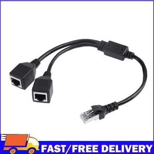 RJ45 Male to 2 Female Splitter DSL LAN Network Ethernet Adapter Cable - Afbeelding 1 van 12