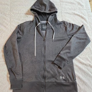 Sudadera con Capucha Under Armour Gris Para Mujer Talla Grande Polar Cremallera Completa Ejercicio UA Storm - Imagen 1 de 7