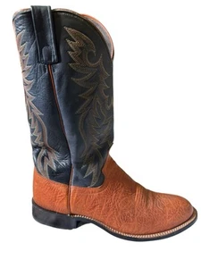 Dan Post Western Cowboystiefel 12 D braun & schwarz Leder runde Spitze - Bild 1 von 9