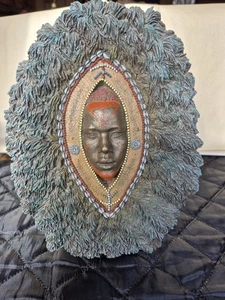 Figura ovalada Maasai Moran tribal africana veronesa 2001 rara 10 pulgadas X 7,5 pulgadas - Imagen 1 de 9