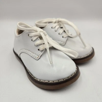 Footmates Willy Niño Oxford Blanco Cordones Amplio Ancho Zapatos Talla 3 Foto 1 de 4