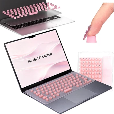 Capa de teclado e 119 adesivos elevados para notebooks 17" - Rosa - Imagem 1 de 4