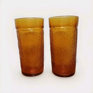 2er Set große (6") Bernstein Baumrinde Textur Trinkgläser - Eistee Becher - Bild 1 von 6