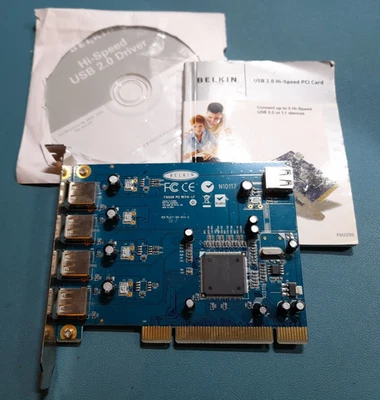 Belkin F5U220 USB 2.0 5-Port PCI Rev 6 Card. - Image 1 of 2