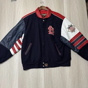 St. Louis Cardinals Jeff Hamilton MLB Vintage Leder Bomber Sport Jacke XL - Bild 1 von 10