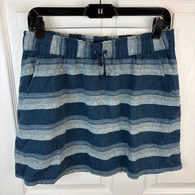 Mujer Patagonia Island Cáñamo Playa Falda Rayas Azul Pequeña S Pull On Foto 1 de 3
