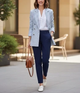 J.Jill Damen Modern Spectator Langarm Hellblau Blazer Jacke Medium - Bild 1 von 18