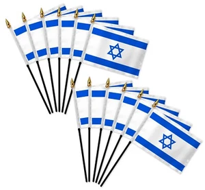Bandera de palo de país Israel 4x6 pulgadas - paquete de 1 docena - Imagen 1 de 2