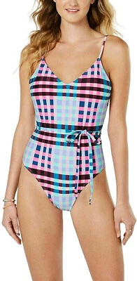 Traje de baño de una pieza con cinturón para jóvenes HULA HONEY Check It Out talla XL X-Large rosa  Foto 1 de 3