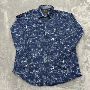 Roper Hemd Herren XL Blau Langarm Druckknopf Western Taschen Rodeo Cowboy - Bild 1 von 7