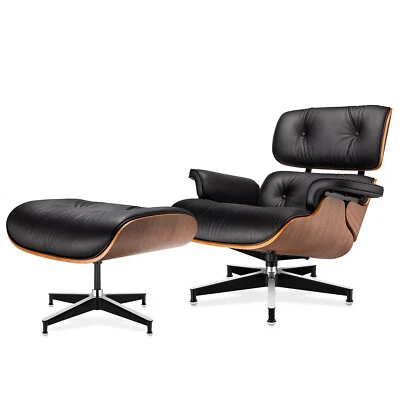 Sillón reclinable giratorio Mid-Century Pro Tall Eames con juego de otomanos Foto 1 de 4