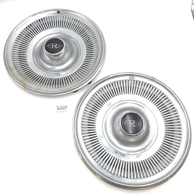 Tapacubos Buick Riviera 1971 Vintage 15" Plateado Negro Genuino (Juego de 2) Foto 1 de 4