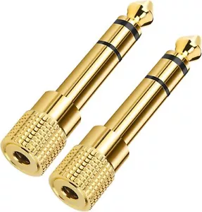 Headphones Adapter for Piano Keyboard, 2 Pack 3.5mm 1/8'' Female to 6.35mm 1/4'' - Picture 1 of 1
