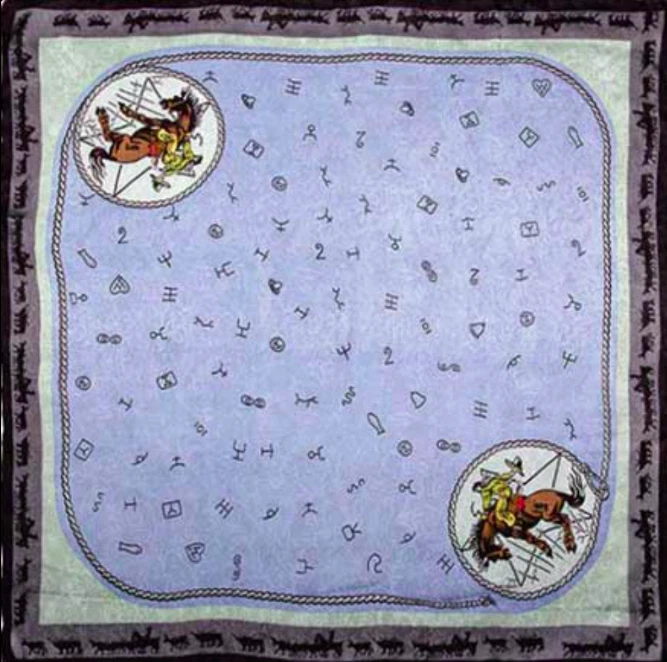 Bufanda de seda azul pizarra marca caballo vaquero trapo salvaje Wyoming Traders - 34,5" Foto 1 de 1