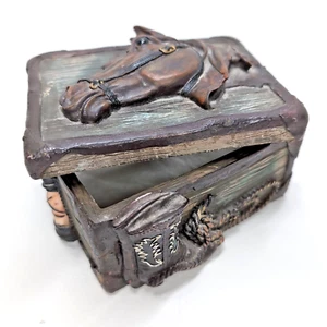 Rustic Style Western Saddle Resin Trinket, Coin or Jewelry Box Cowboy/girl - Bild 1 von 7