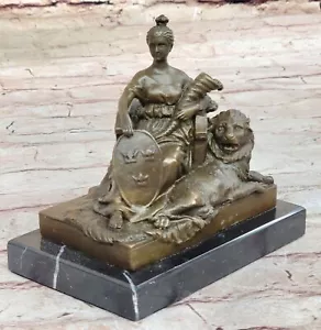 Roman Goddess Prosperity Lady Luck Fortuna 100% Pure Bronze Statue Sculpture Art - Picture 1 of 10