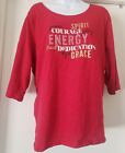 Catherines Top T-Shirt Plus Size 1X Petite Graphic Print COURAGE ENERGY Positive
