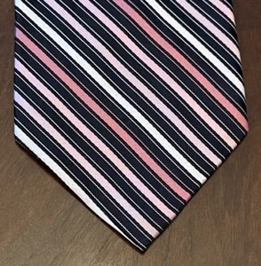 Campia Moda Pink Black Hand Made 100% Silk Men’s Neck Tie Made In China - Picture 1 of 9