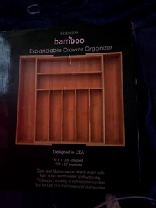 Bamboo Kitchen Drawer Organizer&Silverware Tray,Flatware&Utensil Organizer 9Slot - Picture 1 of 5