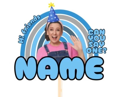 Miss Rachel Cake Topper personalised name age boys girls