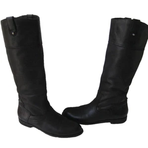 OTBT PETALUMA RIDING BOOT FINE BLACK LEATHER KNEE HIGH WOMEN'S US 9.5 HOT WOW! - Picture 1 of 10