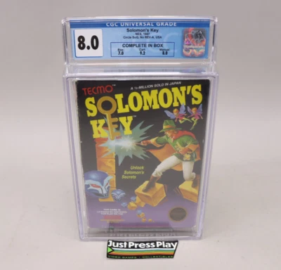 Solomon's Key Nintendo NES 1987 Tecmo No Rev-A CIB Complete in Box CGC Grade 8.0 - Image 1 of 4