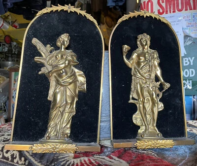 Rare Set Antique Bronze Wall Plaques Napoleon III Boulle 19th C. Style - Image 1 of 4