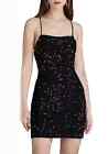 TOP DEAL New black sequin cami mini prom evening party dress size 14