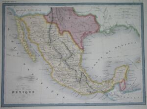 1846 ORIGINAL MAP UNITED STATES MEXICO TEXAS CALIFORNIA Austin Houston YUCATAN