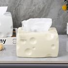 Cute Cheese Paper Towel Ceramic Napkin Box  Desktop Decoration