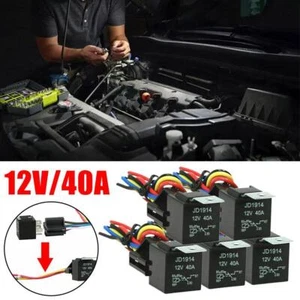 General Car Relay 12V/24V 40A 4/5-pin Wired Socket 5pcs Hot W3 T7W6 H3A9 F2E7 - Picture 1 of 10