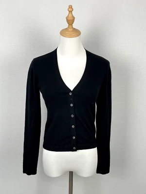 Weekend Max Mara Long Sleeve V-Neck Button Cardigan Blouse Black Size S - Image 1 of 4