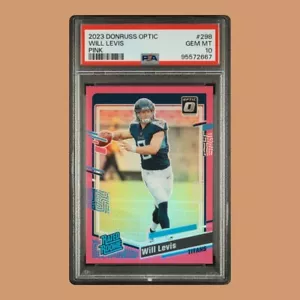2023 Panini Donruss Optic Will Levis Pink Prizm Rookie PSA 10 Gem Mint RC - Picture 1 of 2
