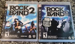 PS3 ROCK BAND 1 & ROCK BAND 2 BUNDLE LOT PlayStation 3 Games VGC Discs Clean - Picture 1 of 9