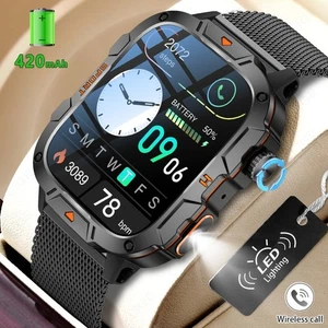 Smartwatch Herren Robust Fitness Herzfrequenz 3ATM Wasserdicht Anruf Armbanduhr - Picture 1 of 12